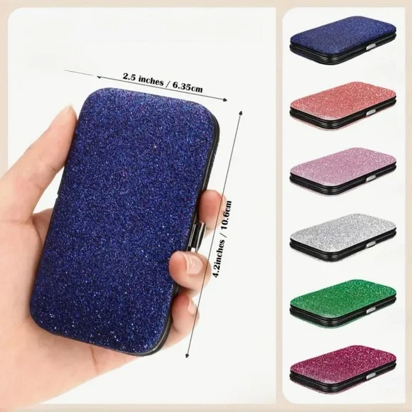 8pc Manicure Set in Glitter Case - Picture 2 of 3